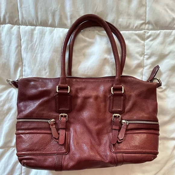 Cole Haan Double Handle Leather Bag Purse Tote - Picture 1 of 11